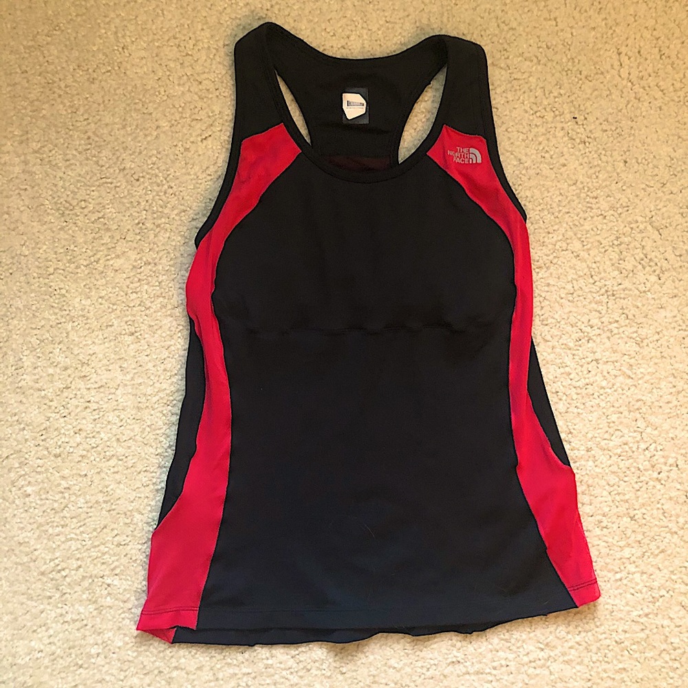 North Face Black and Red Tank Top